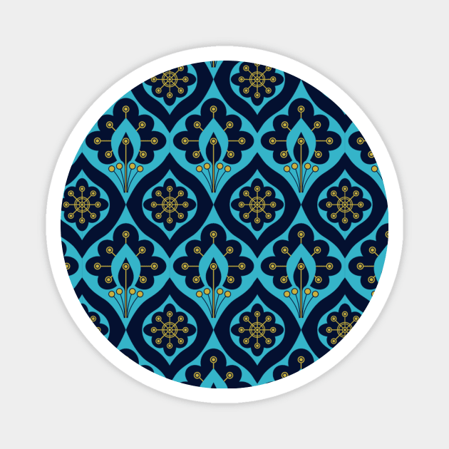 blue and gold pattern Magnet by JB's Design Store